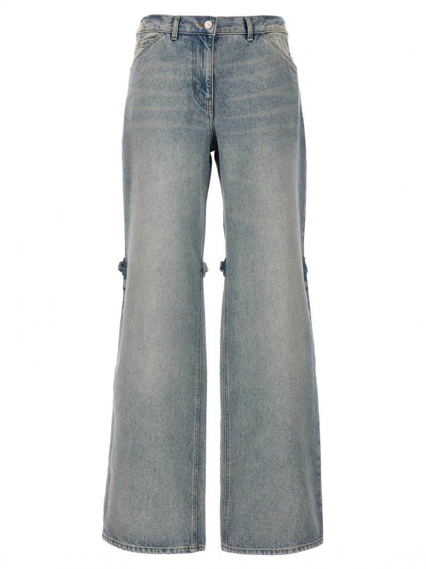 Courrèges Sailor Wide-leg Baggy Denim Pants In Light Blue