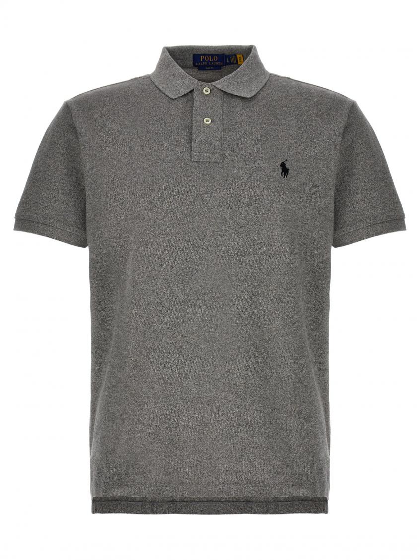 Polo Ralph Lauren Custom Slim Fit Mesh Polo In Grey