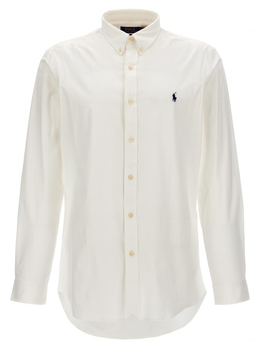 Polo Ralph Lauren Long-sleeved Button-down Shirt With Tailored Fit In White