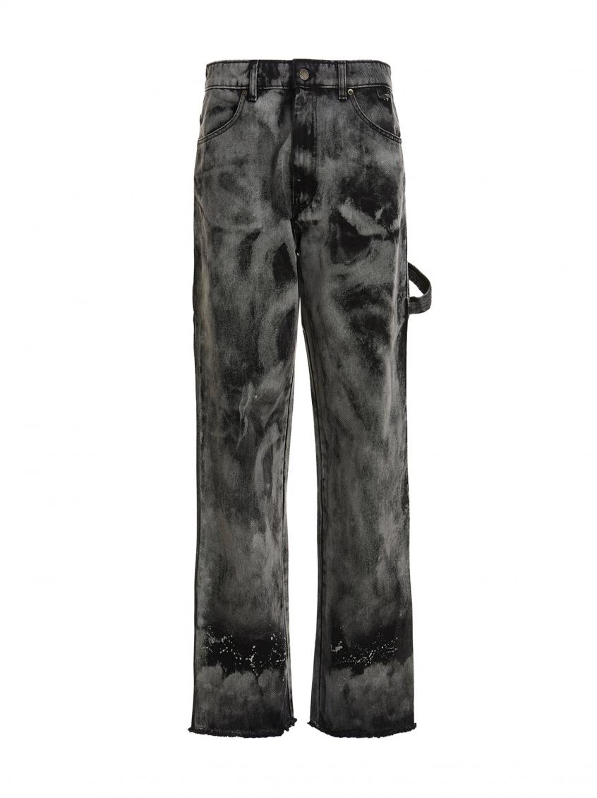 Darkpark Bleached-effect High-waisted Jeans In Black