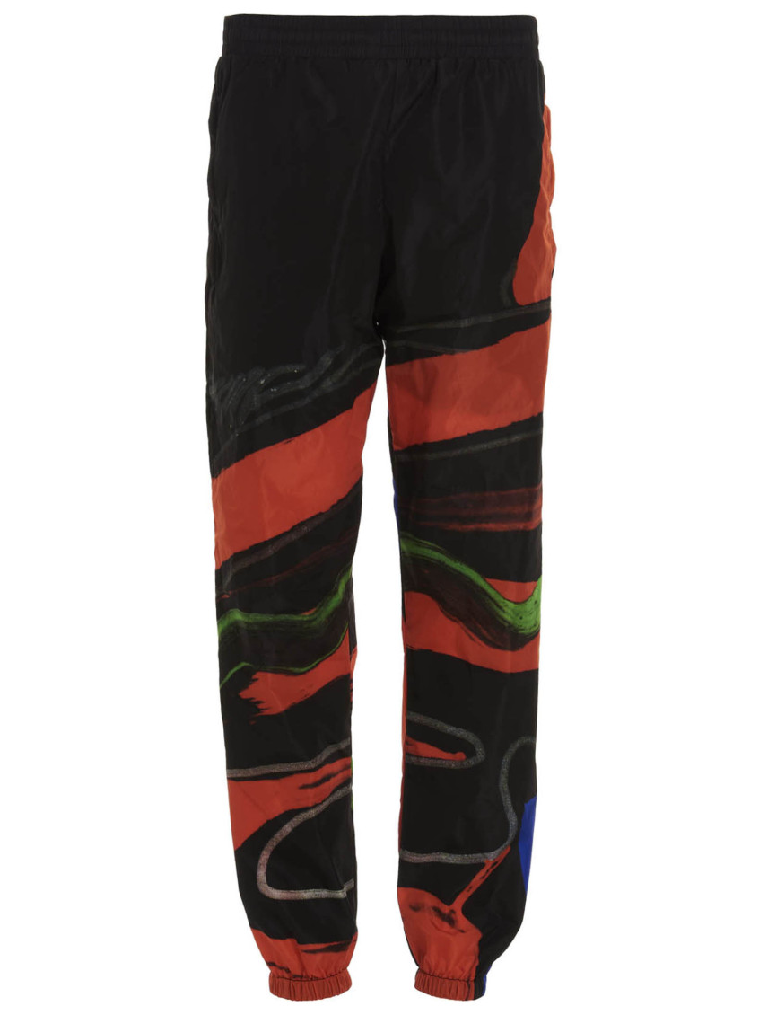 Moschino Abstract Pattern Lightweight Joggers With Elastic Waistband In Black