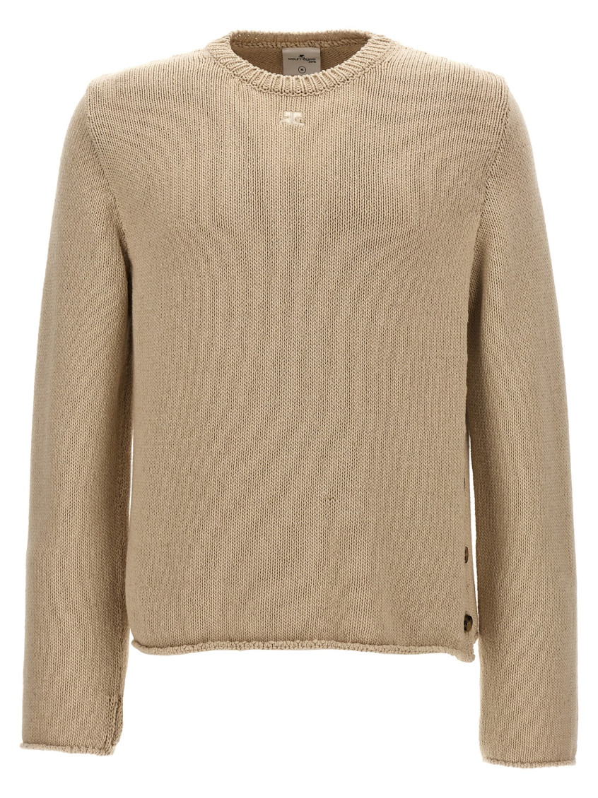 Courrèges Beige Side Opening Sweater