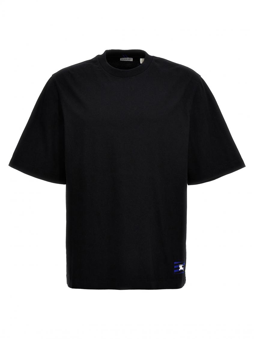Burberry Equestrian Knight-patch Cotton T-shirt In Black
