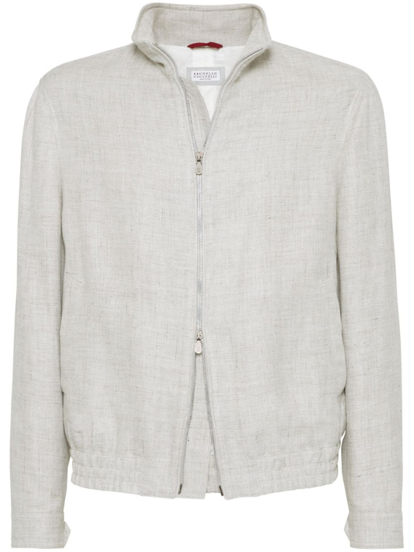 Shop Brunello Cucinelli Light Grey Water Resistant Jacket