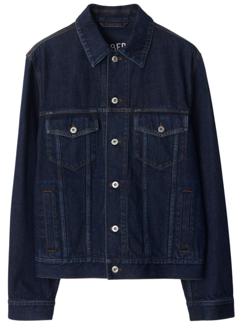 Burberry Indigo Blue Vintage-inspired Denim Jacket With Button Fastening In Blue
