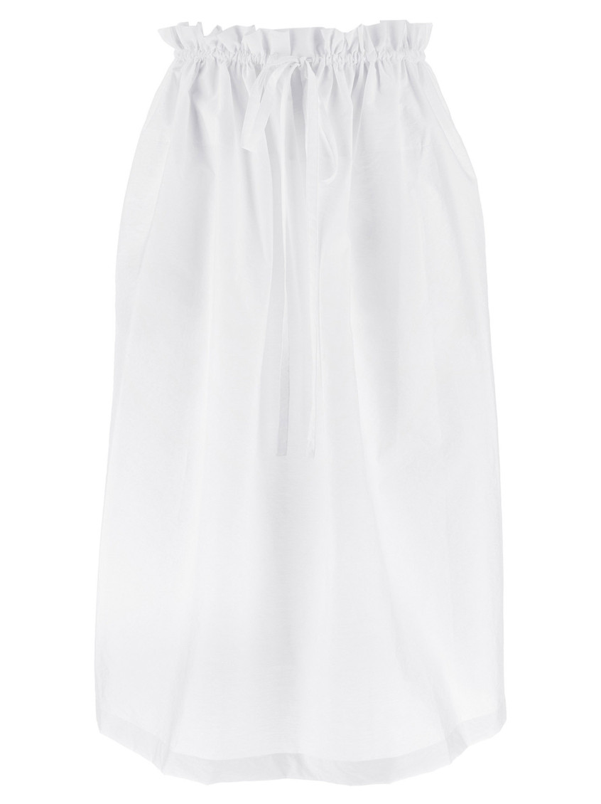 Fabiana Filippi Bag Style Midi Skirt With Drawstring Waist In White