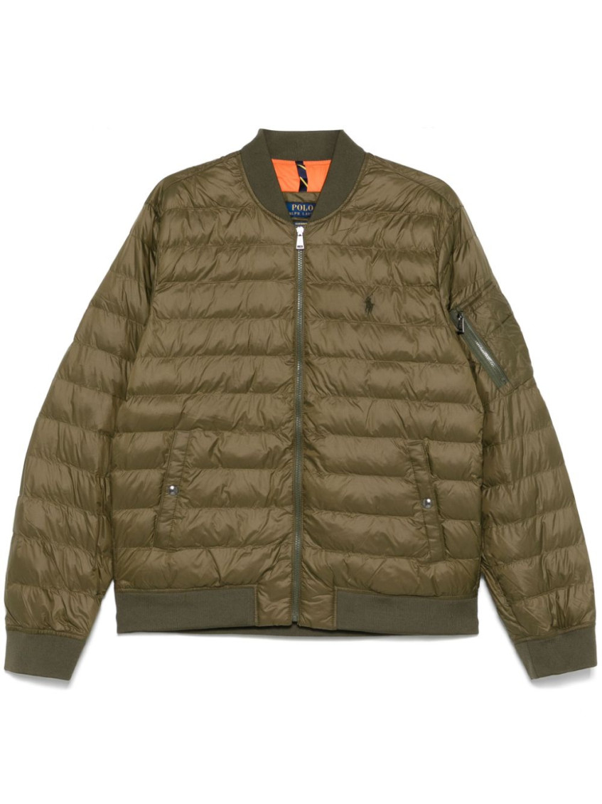 Polo Ralph Lauren Padded Bomber Jacket In Green