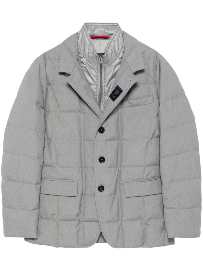 Fay Layered Design Puffer Jacket In Black