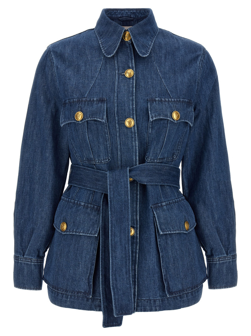 Shop Valentino Blue Denim Jacket