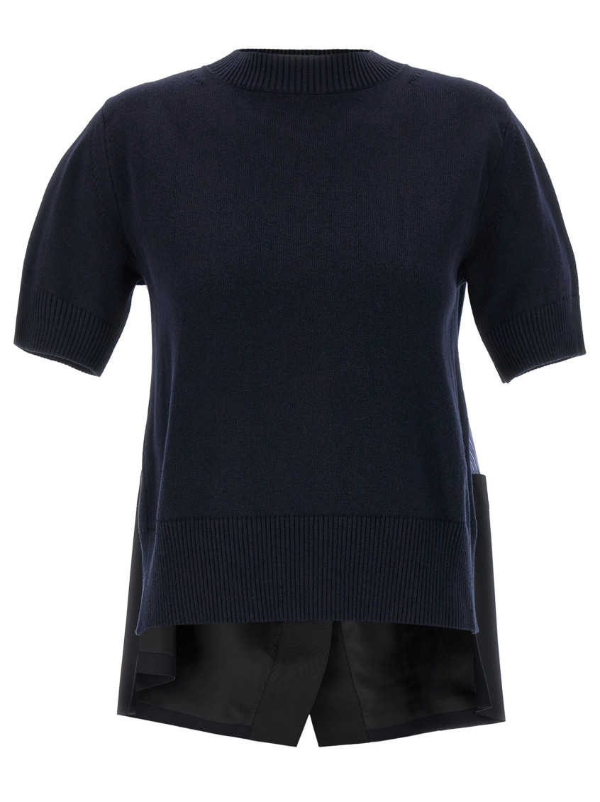 Sacai Blue Patchwork Sweater In Blue