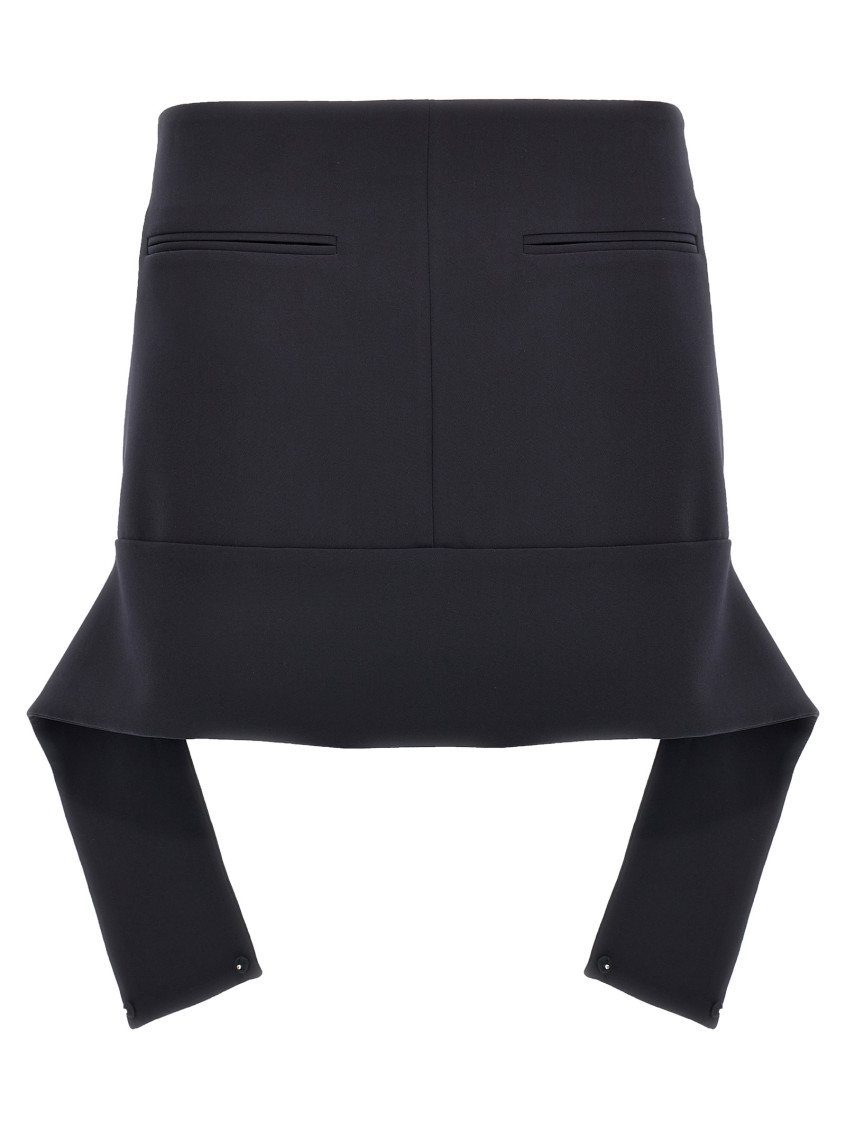 Courrèges Reversed Belt Satin Mini Skirt In Blue