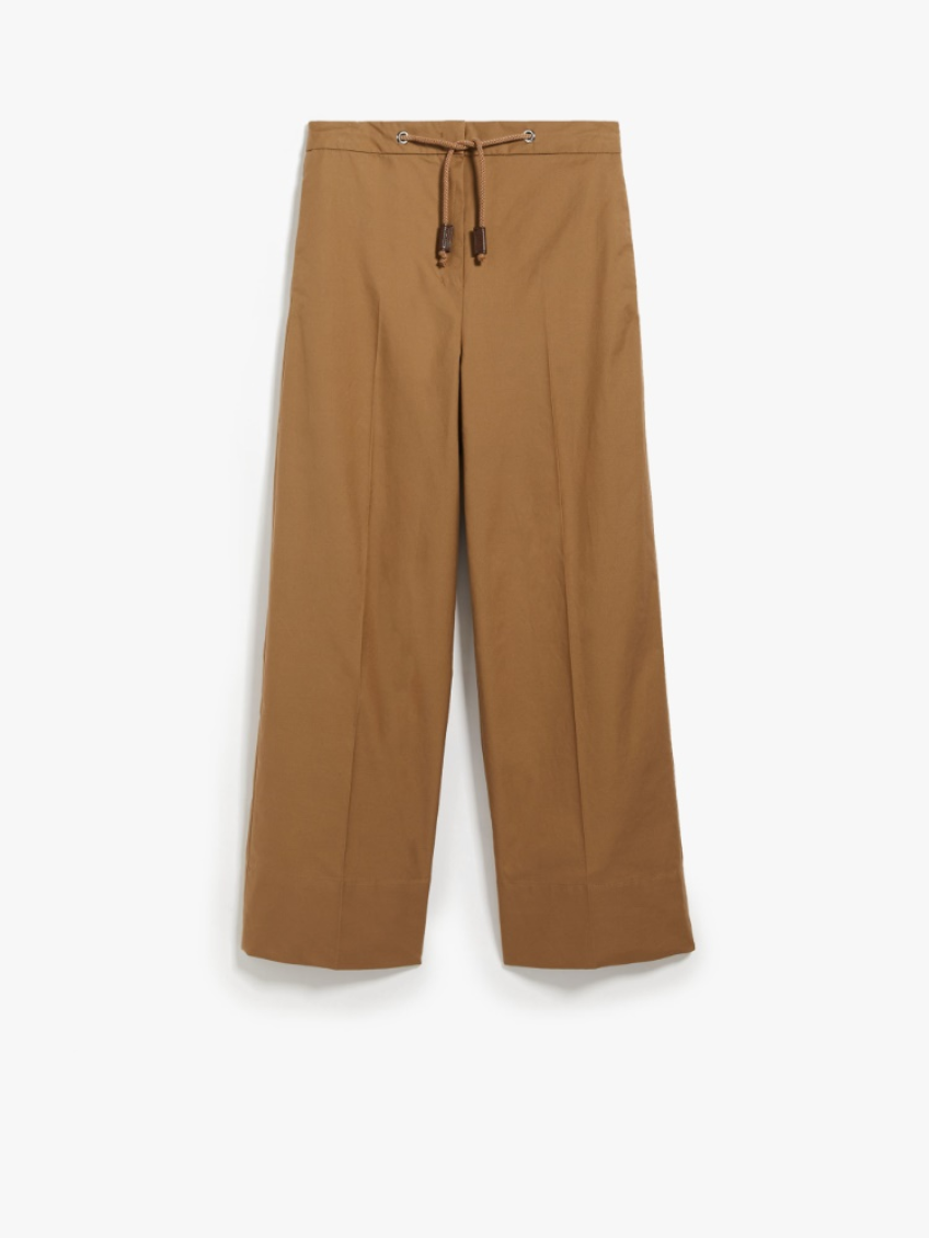 Max Mara Ottavo Waterproof Twill Trousers In Light Brown