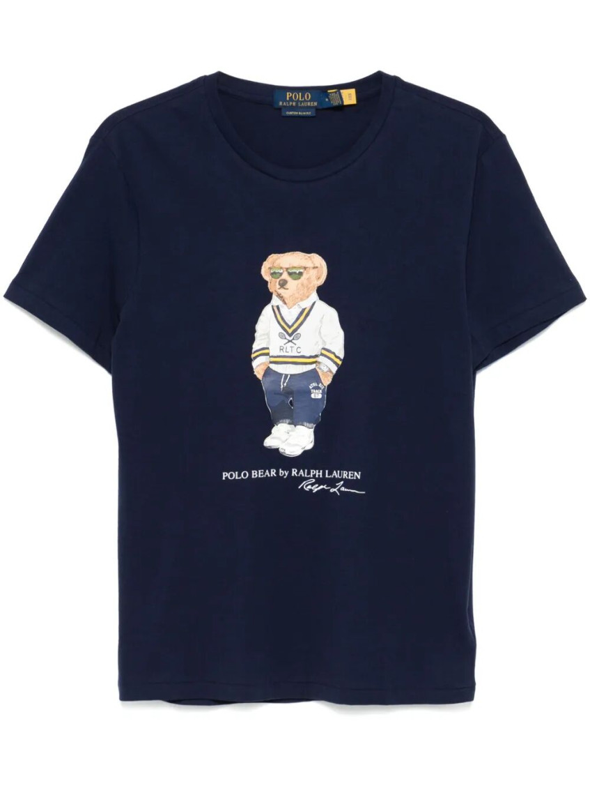 Ralph Lauren Polo Bear T-shirt In Navy Blue