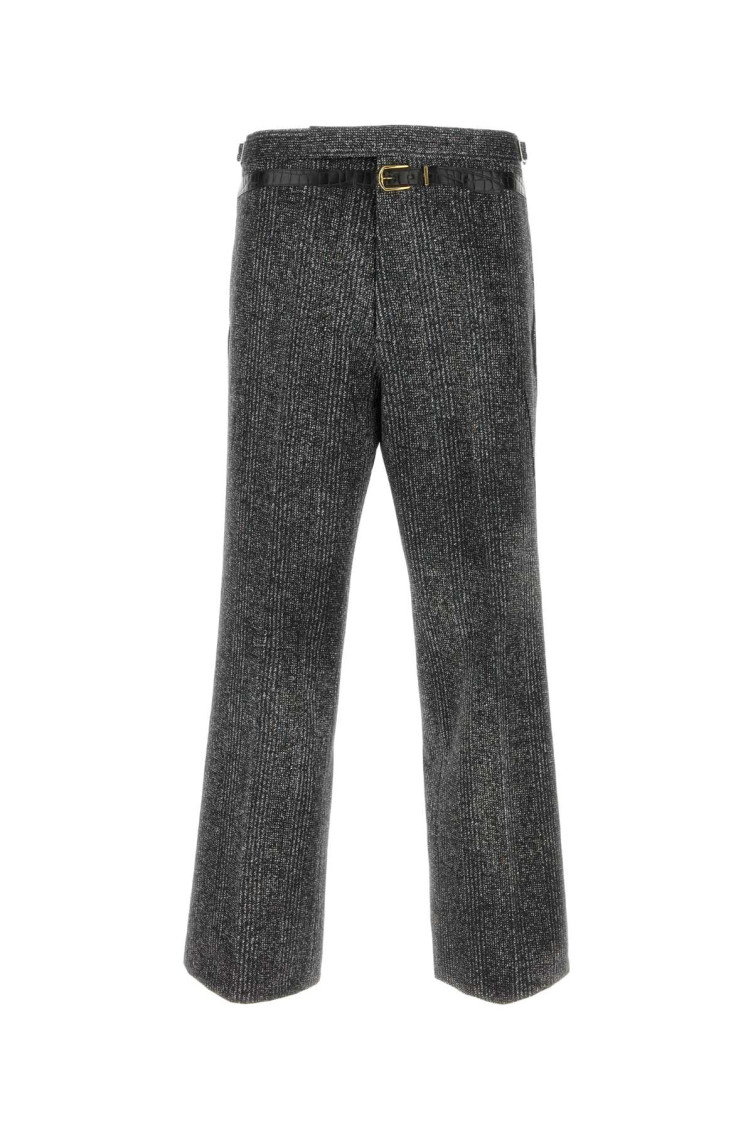 Prada Pantalone In Tweed Multicolor  Uomo In Grey