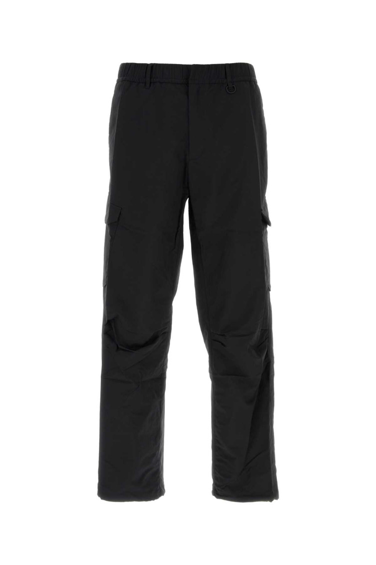 Herno Elastic Waistband Cargo Trousers With Side Pockets In Black