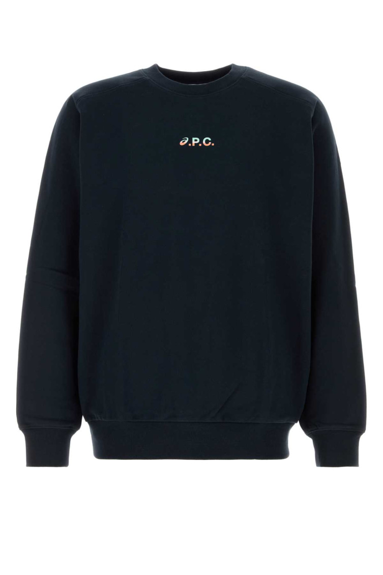 Apc Midnight Blue Stretch Cotton A.p.c. X Asics Lake Sweatshirt In Navy Blue