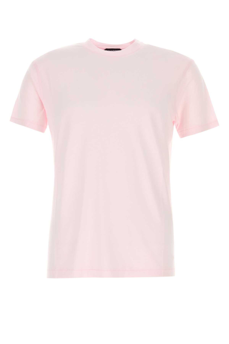 Tom Ford Short Sleeve Crewneck T-shirt In Light Pink