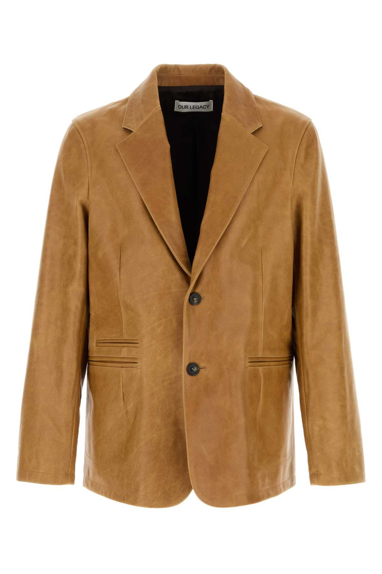 Our Legacy Opening Blazer In Camel Leather In Brown
