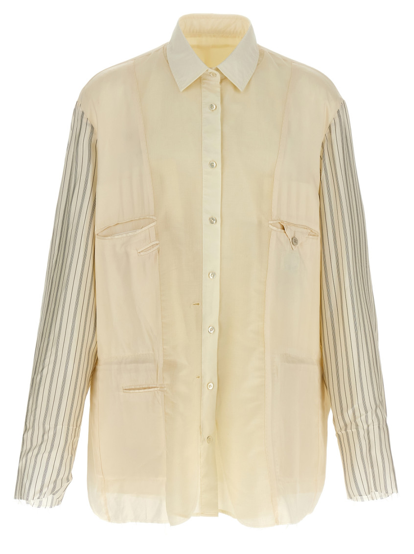 Maison Margiela Panelled Shirt Jacket In Beige