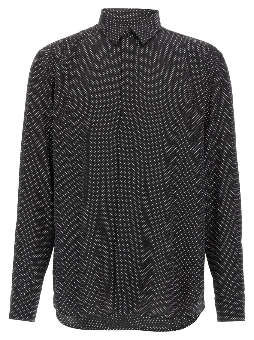 Saint Laurent Luxurious Silk Shirt Long Sleeves In Black