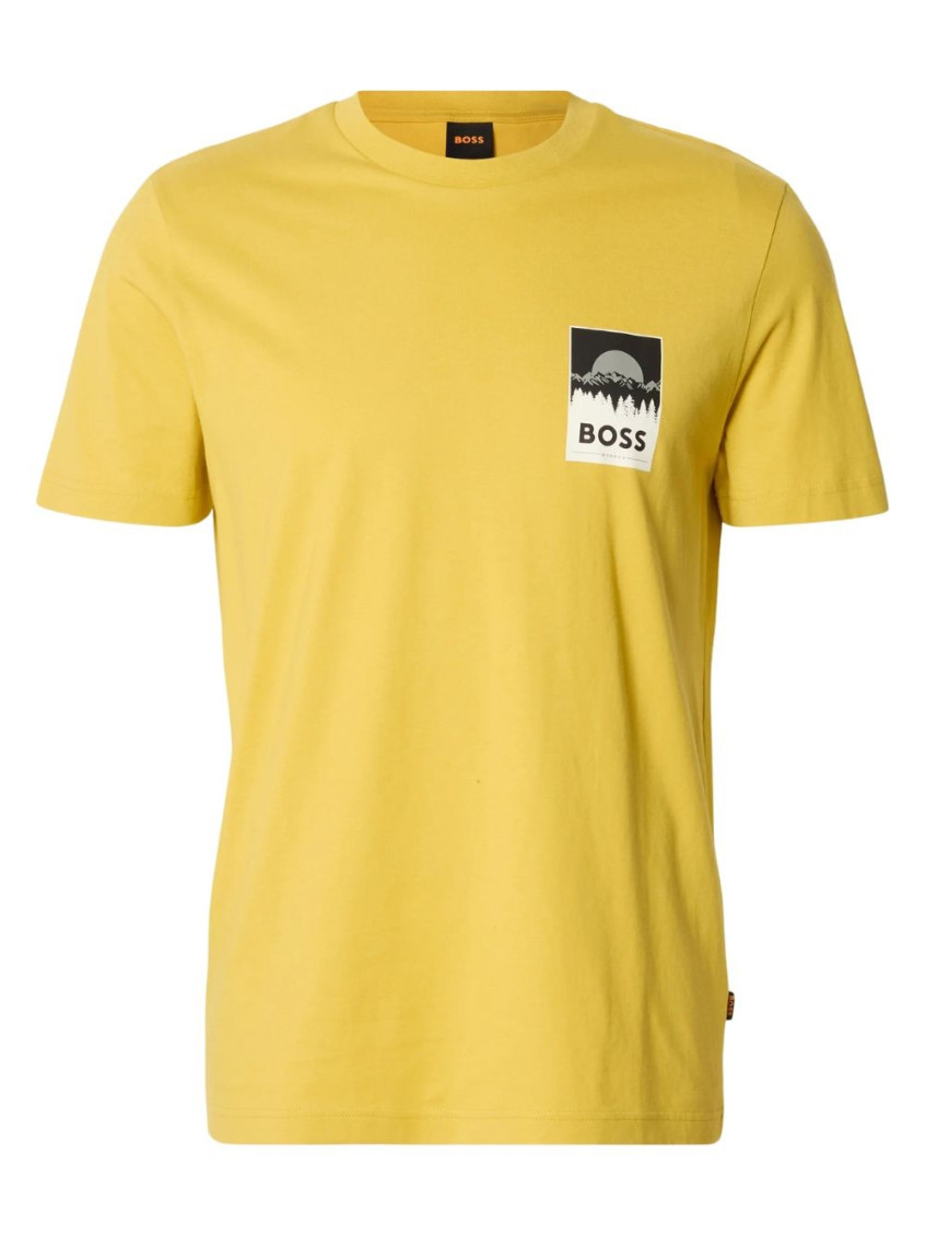 Hugo Boss Yellow Logo T-shirt for Men Online India at Darveys.com