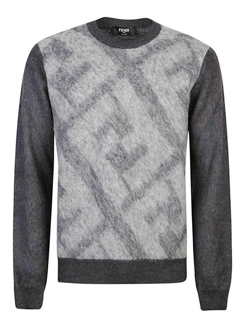 Fendi Embroidered Wool Blend Sweater In Black