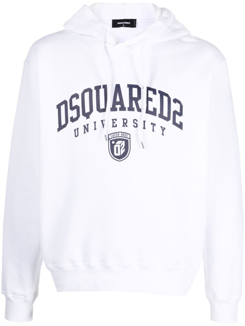 Shop Dsquared2 White Cotton Hoodie
