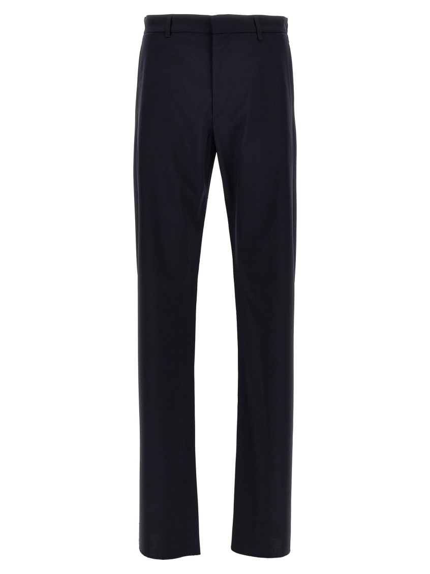 Givenchy Streamlined Wool Blend Trousers In Blue