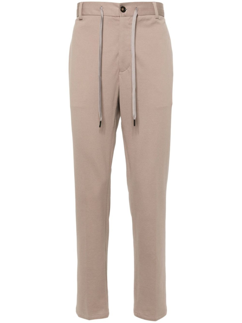 Circolo 1901 Piqué Drawstring Trousers With Pressed Crease