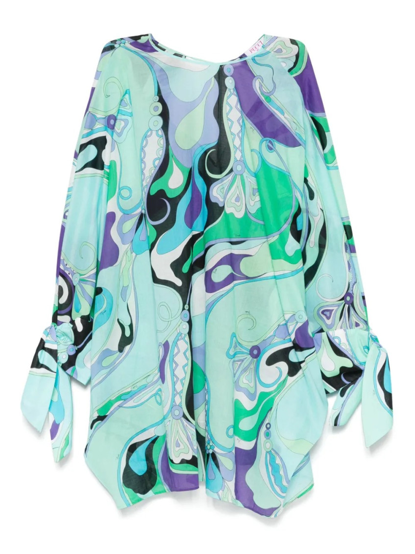 Shop Pucci Multicolor Printed Cotton Kaftan Dress