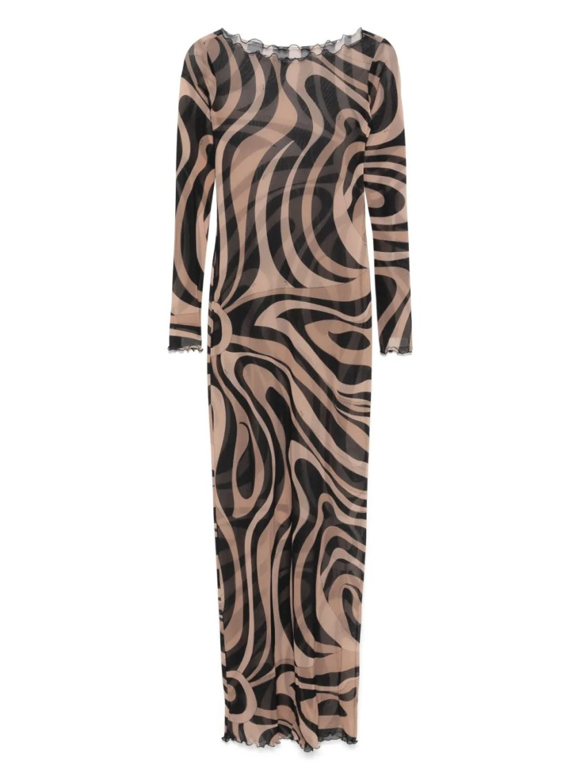 Pucci Abstract Pattern Tulle Dress