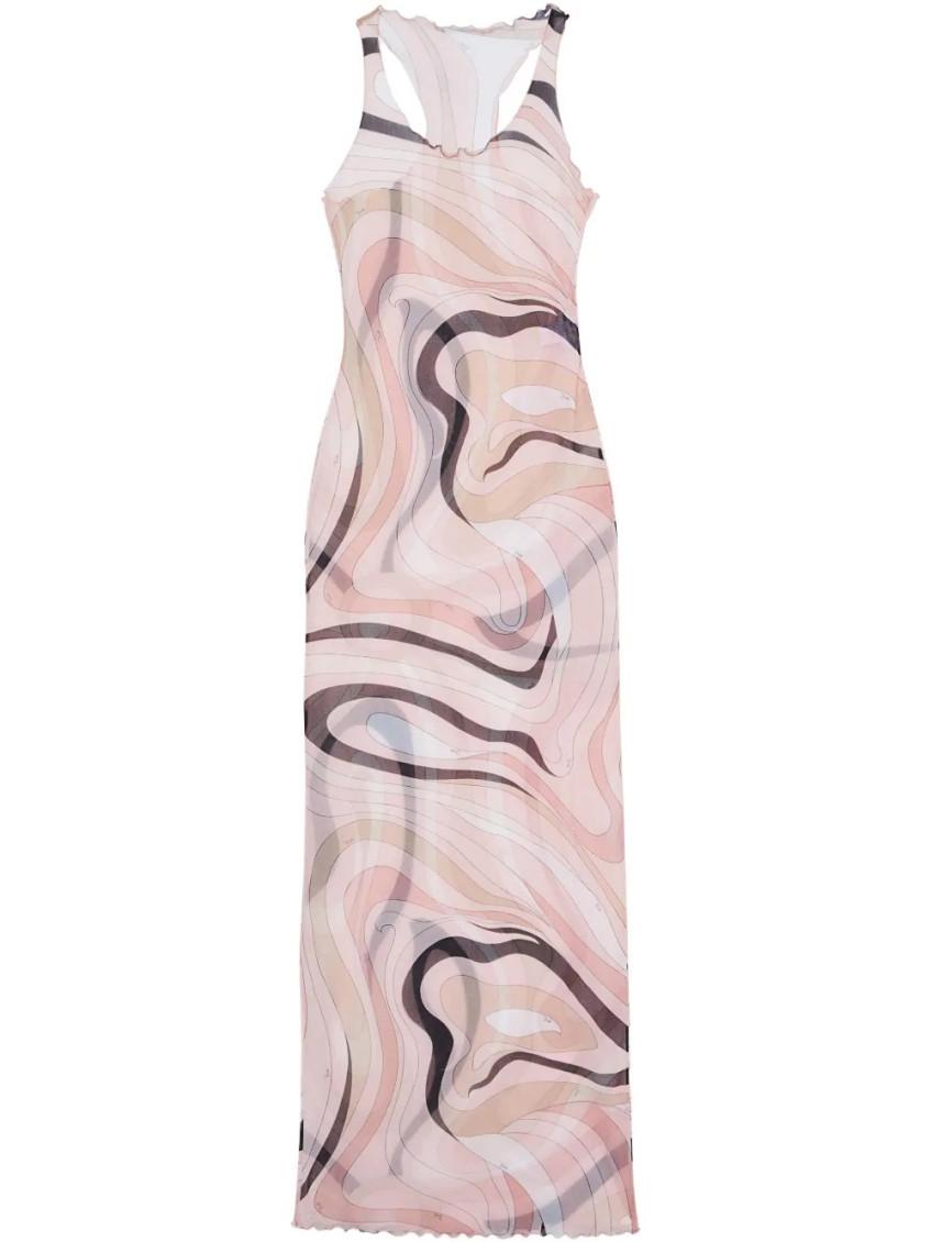 Pucci Abstract Pattern Tulle Long Dress