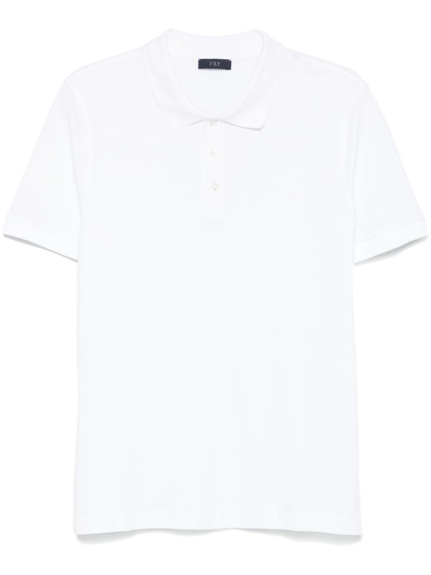 Fay White Short Sleeve Polo