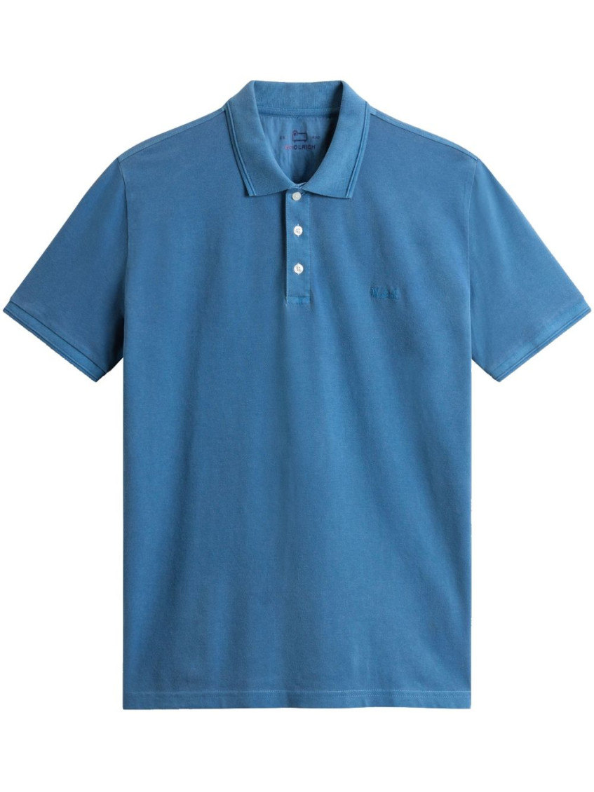 Woolrich Blue Short Sleeve Logo Polo
