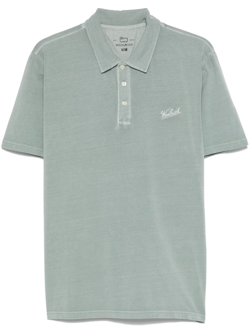 Woolrich Green Logo Embroidered Polo