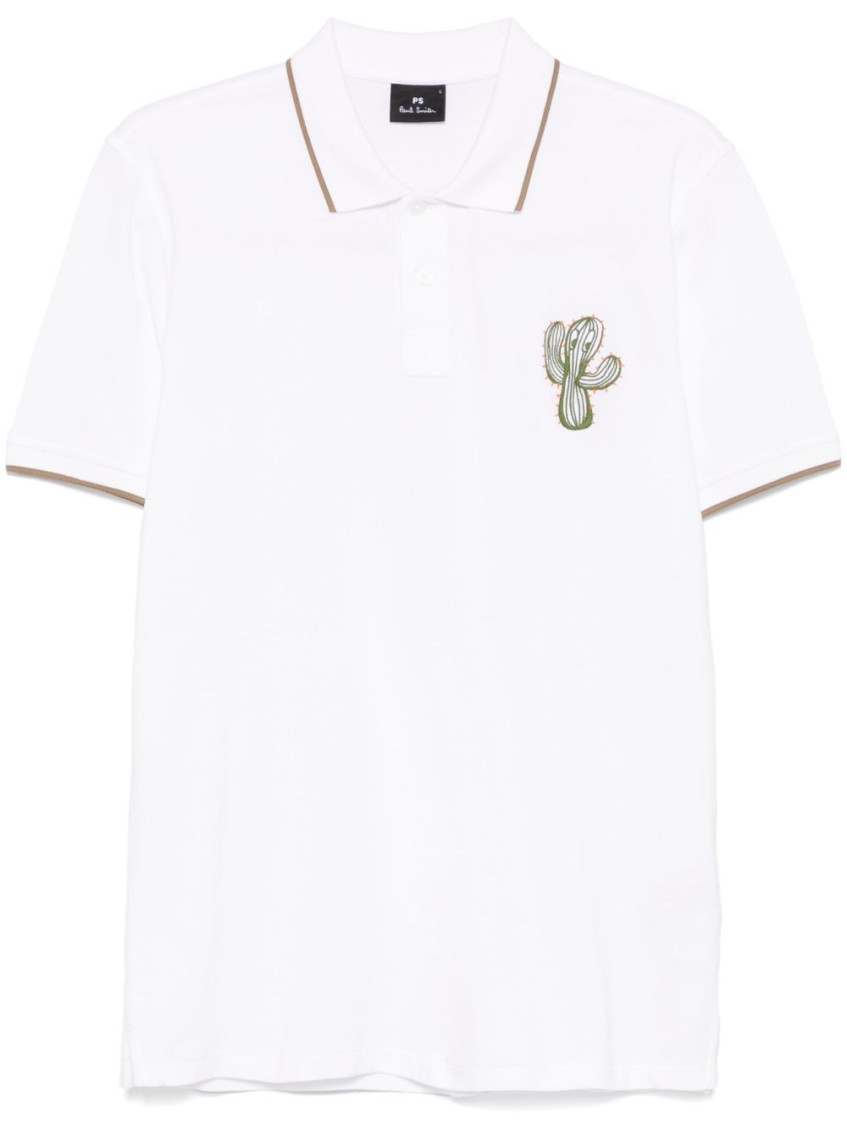 Paul Smith White Short Sleeves Embroidery Polo