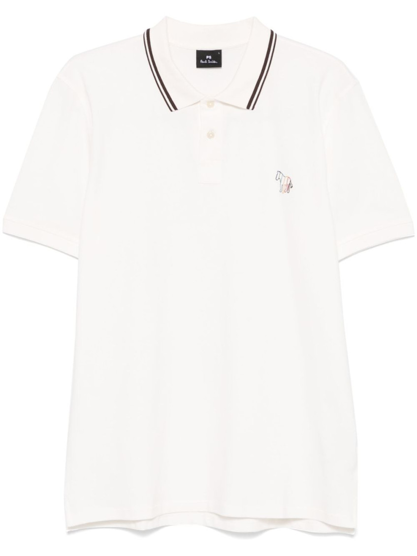 Paul Smith White Short Sleeves Embroidery Polo