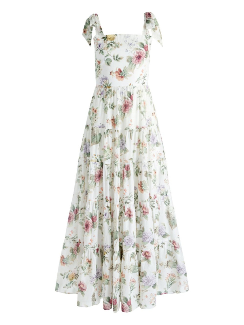 Alice And Olivia White Monnie Cotton Long Dress