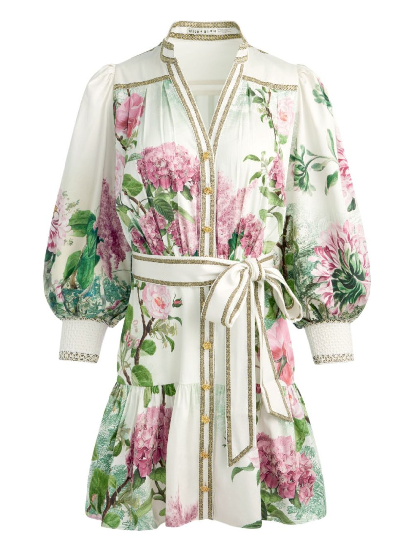 Alice And Olivia White Cora Cotton Mini Dress