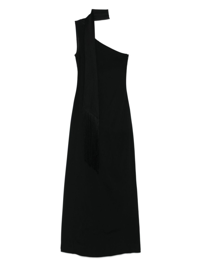 Taller Marmo Fringe Detail One-shoulder Maxi Dress