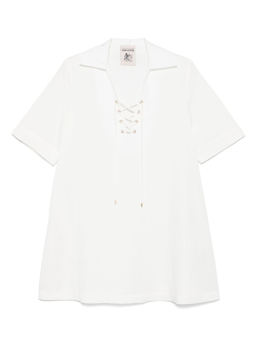 Semicouture Marisa Linen Blend Mini Dress