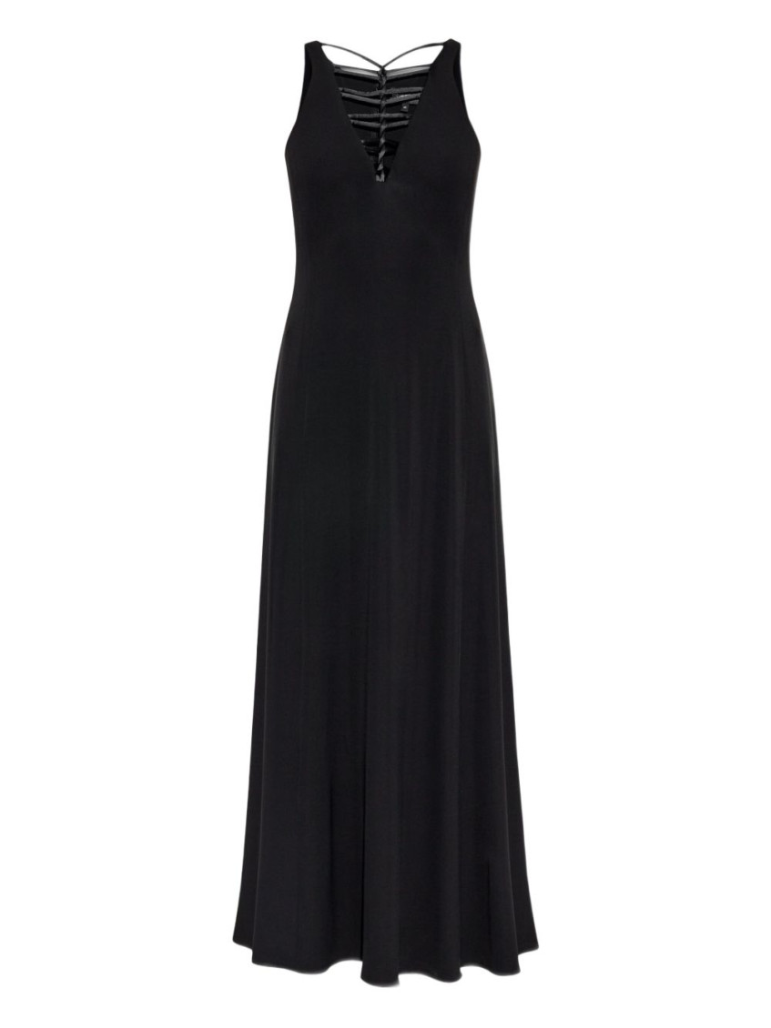 Emporio Armani Long Dress With Flared Hem And Scoop Back
