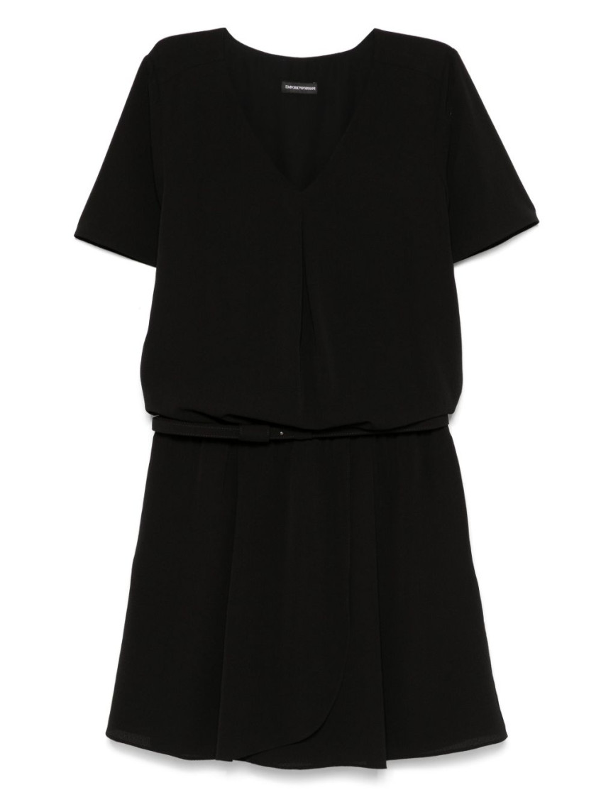 Emporio Armani Cotton Crepe Short Dress