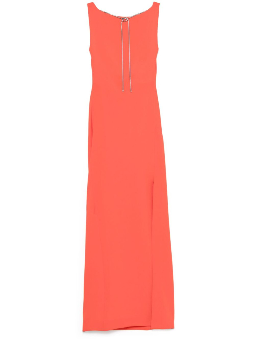 Max Mara Pianoforte Sleeveless Open-back Dress In Red