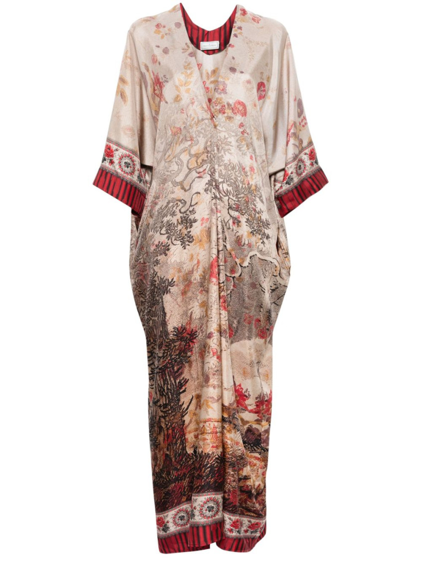 Pierre-louis Mascia Pierre Louis Mascia Printed Silk Long Dress
