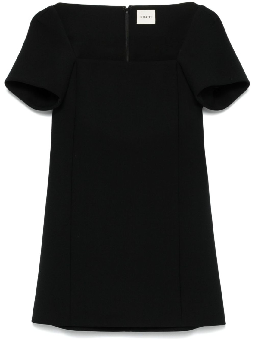 Khaite Benji Square-neck Short-sleeve Mini Dress