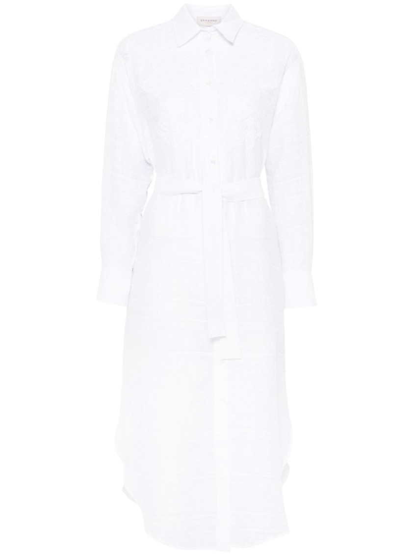Ermanno Firenze White Lace Midi Dress