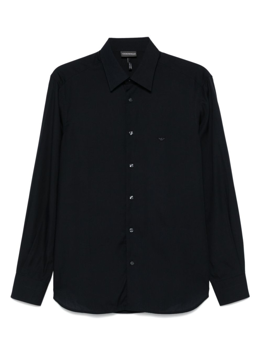 Emporio Armani Navy Blue Logo Patch Shirt