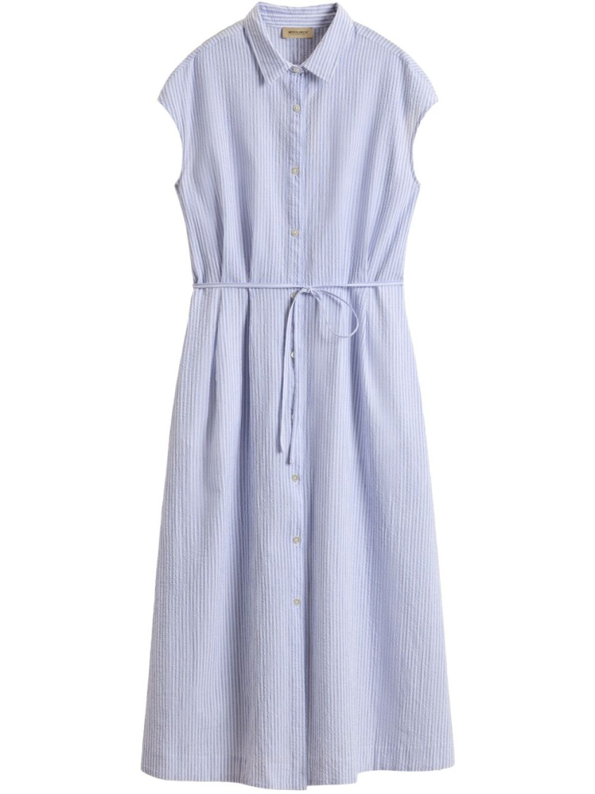 Woolrich Button-down Midi Dress With Fitted Waist And Flowing Skirt