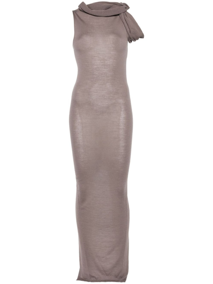 Rick Owens Women Banded T Wool Long Dress In Neutral